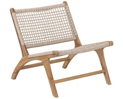MUST Living Lounge chair Winston,68x66x83 cm, rustic teakwood, synthetic rope