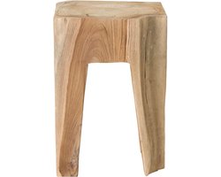 MUST Living Stool Vito Natural,45x30x30 cm, natural recycled teakwood with natural cracks