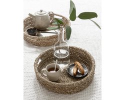 MUST Living Tray Lagos, set of 2 - 7xØ30 cm / 7xØ40 cm, Seagrass with beads