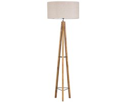 MUST Living Vloerlamp Porto Cristo teakhout – 30x30x160 cm