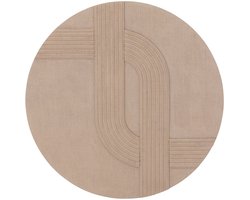 MUST Living Wall panel Ronja,Ø86x5 cm, fluted jute brown