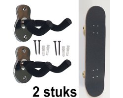muurbeugel skateboard set van 2 stuks ophanghaak bevestiging skateboard rek muurbevestiging ophangsysteem skateboard Houder longboard opberghaak accessoires zilverkleur