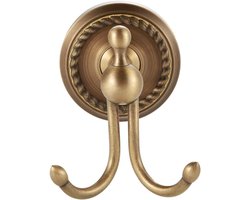 Muurbevestigde kapstok van messing, stevige haak voor jassen, hoeden en handdoeken in hal of badkamer