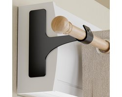 Muurbevestiging voor Gordijnstangen zonder boren, geschikt voor 19-28 mm gordijnroedes, metalen roller shutter houder, set van 2