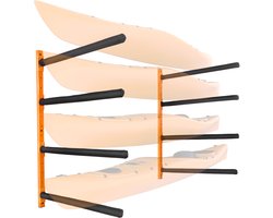 Muurbevestiging voor Kajaks, Belastbaar tot 400 Lb, met Verstelbare Armen, Kajakrek voor 4 Personen, Binnen/Buiten Garage