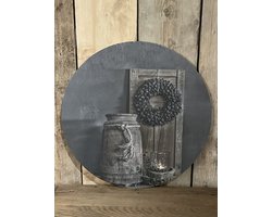 Muurcirkel 50 cm Nepalese Kruik- decoration4style - 50x50 cm - Ronde schilderijen - Wandbord rond - Muurdecoratie woonkamer - Kamer decoratie accessoires binnen - Wanddecoratie muurcirkel - Muurcirkels – Woonaccessoires- landelijk wonen