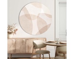 Muurcirkel Abstract Beige geometrische kunst | Forex | Ø 60cm | Inclusief ophangsysteem