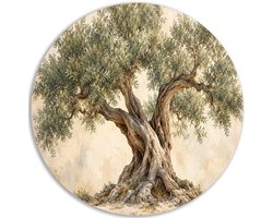 Muurcirkel Dibond - Decoratie woonkamer - Botanicals - Wanddecoratie metaal - Accessoires hal - Kunst aan de muur kamer - Landelijk - Muurdecoratie - 40x40 cm