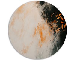 Muurcirkel PVC - Abstract - Decoratie woonkamer - Woondecoratie - Minimalisme - Moderne schilderijen in huis - 100x100 cm