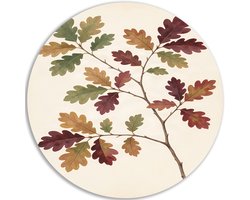 Muurcirkel PVC - Decoratie woonkamer - Botanicals - Herfst - Muurdecoratie - Landelijk - 100x100 cm