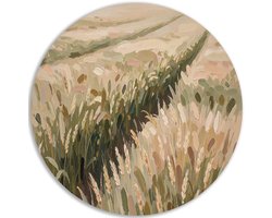 Muurcirkel PVC - Impressionisme - Botanicals - Woonkamer decoratie - Landelijk - Muurdecoratie - Wanddecoratie slaapkamer - Woondecoratie - 40x40 cm