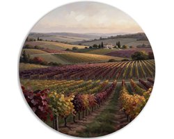 Muurcirkel PVC - Muurdecoratie woonkamer - Landschappen - Wanddecoratie rond hal - Impressionisme - Decoratie - Kamer accessoires - Landelijk - 40x40 cm