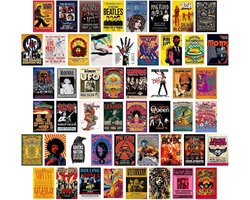 Muurcollage 50 Stuks - Muziektheater Wanddecoratie - Kunstposters - Esthetische Foto's - Indie Kamerdecoratie - Gecoat Papier 10,2 cm x 15,2 cm