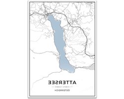 Muurdecoratie Kaartposter - Wanddecoratie Woonkamer - Interieur Verfraaien - Premium 250 g/m² Papier - 50 x 70 cm - Blauw