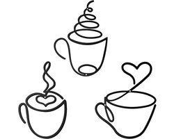 Muurdecoratie Metaal - Wanddecoratie Set - Woonkamer Aankleden - Koffiecultuur Motieven - 3 Delig - Zwart