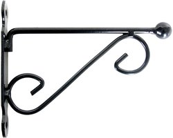 Muurhaak/plantenhaak - dubbele sierkrul 20 x 16 cm - metaal - voor hang planten potten