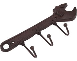 Muurkapstok met industriële stijl en sterke draagkracht voor slaapkamer en keuken. Met retro look en smeedijzeren haken voor wanddecoratie.