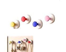 Muurkast met Zelfklevende Haken, Set van 4, Geen Boren Nodig, Voor Kleding en Accessoires, Afmetingen 5.5 x 1.8 cm, Ideaal voor Deuren en Kasten