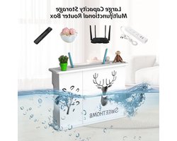 Muurkast voor Router en Kabels, Opbergdoos voor WiFi, Kabelbeheer en TV Accessoires, Hout en Kunststof Design