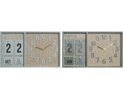 Muurklok DKD Home Decor Groen Hout Polypropyleen Plastic Hout MDF Tropisch 40 x 5 x 24 cm (2 Stuks)