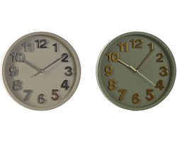 Muurklok Home ESPRIT Groen Grijs PVC Stads 30 x 4 x 30 cm (2 Stuks)