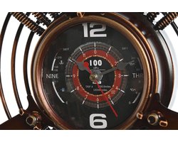 Muurklok Home ESPRIT Koper PVC Metaal Propellers 75,5 x 8 x 75 cm