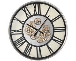 Muurklok Home ESPRIT Zwart Metaal Kristal 60 x 8 x 60 cm