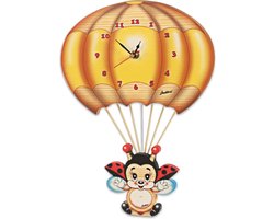 Muurklok lieveheersbeestje aan ballon | Bartolucci