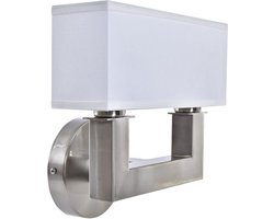 Muurlamp DKD Home Decor Ziverachtig Metaal Polyester Wit 220 V 40 W (25 x 14 x 24 cm)