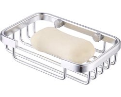 Muurmonteerbaar Zeepbakje - Zeephouder - Aluminium Wandbevestiging Voor Badkamer Of Keuken - 1 Stuk - Zilver