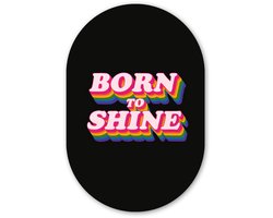 Muurovaal 40x60 cm - Ovale wanddecoratie Quote - Regenboog - Roze - Zwart - Ovalen schilderij - Muurdecoratie woonkamer - Kamer decoratie - Schilderijen - Wandcirkel