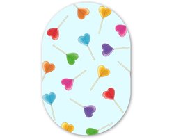 Muurovaal 60x90 cm - Ovale wanddecoratie Lolly - Regenboog - Snoep - Ovalen schilderij - Muurdecoratie woonkamer - Kamer decoratie - Schilderijen - Wandcirkel