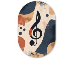 Muurovaal 80x120 cm - Ovale wanddecoratie Sleutel - G - Abstract - Beige - Ovalen schilderij - Muurdecoratie woonkamer - Kamer decoratie - Schilderijen - Wandcirkel