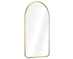 Muurspiegel in bronzen frame - Boogvormig ontwerp - 110 x 50 cm - Inclusief montage materiaal - Op te hangen of neer te zetten