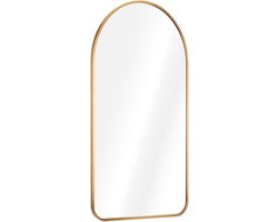 Muurspiegel in bronzen frame - Boogvormig ontwerp - 110 x 50 cm - Inclusief montage materiaal - Op te hangen of neer te zetten