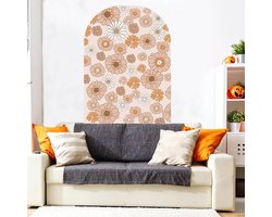 Muursticker Abstracte Boog - Decor Sticker - Muur Decoratie - Verwijderbaar PVC - 1 Vel - Multicolor
