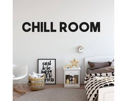 Muursticker Chill Room - Zwart - 80 x 10 cm - woonkamer engelse teksten
