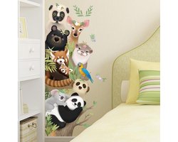 Muursticker | Dieren | Verticaal | Wanddecoratie | Muurdecoratie | Slaapkamer | Kinderkamer | Babykamer | Jongen | Meisje | Decoratie Sticker