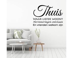 Muursticker Thuis waar liefde woont.. - Lichtbruin - 60 x 43 cm woonkamer