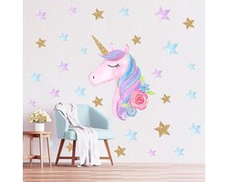 Muursticker | Unicorn | Eenhoorn | Wanddecoratie | Muurdecoratie | Slaapkamer | Kinderkamer | Babykamer | Jongen | Meisje | Decoratie Sticker |