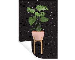 Muurstickers - Sticker Folie - Kamerplant - Monstera - Stippen - 40x60 cm - Plakfolie - Muurstickers Kinderkamer - Zelfklevend Behang - Zelfklevend behangpapier - Stickerfolie