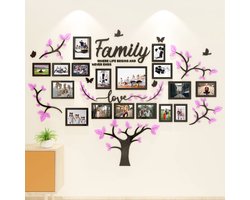 Muurtattoo Boom Stamboom - Wanddecoratie - 1 stuk - Paars - 146x207 cm