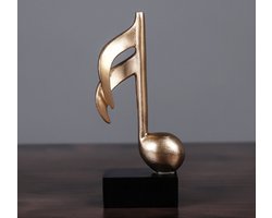 Muziek Beeldje - Decoratie Woonkamer - Minimalistische Muzieknoot - Sculptuur - Woondecoratie - Standbeeld - Polyresin Beeld Goud - Decoratieve Woonaccessoire
