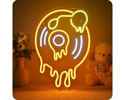 Muziek Neon Foto Wanddecoratie met Plaat Design