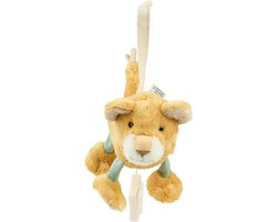 Muziekdoos S Leeuw Leo van zacht materiaal - Verwijderbaar muziekje - Brahms Wiegenlied - Praktische ster-greep - Gele