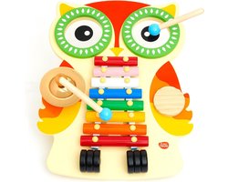 Muziekinstrument Houten Muziektafel Voor Baby's - Xylofoon Giro 2 Trommels En Bassins - Muziekset Voor Muzikale Activiteiten - Montessori Speelgoed 12 Maanden + - Kinderverjaardagscadeau