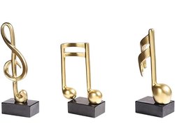 Muzieknoten Sculptuur - Kleine Ambachten - Woonkamer Decoratie - Nordic Stijl - 190 Gram - Zwart Goud