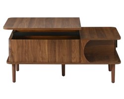 MV labels - Salontafel - Eettafel - Verstelbaar tafelblad - Hout - 100 cm - Donkerbruin