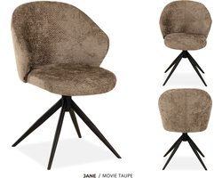 MX Sofa Eetkamer stoel Jane - kleur: Taupe - set van 2 stoelen