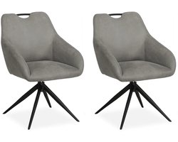 MX Sofa - Eetkamer stoel Luka - Grey (set van 2 stuks)